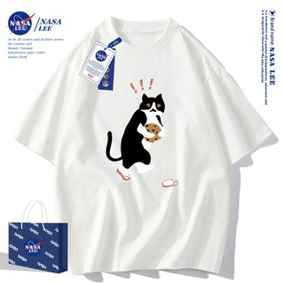 Nasa Áo Thun Khớp Ngắn Tay Nam Nữ Xu Hướng Hè 2024 Phong Cách Mới Rời Cặp Đôi Nửa Tay áo thun nam nữ