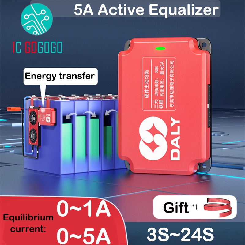Daly 1A 5A Cân bằng tế bào thông minh Li-ion Lifepo4 LTO Pin Lithium Bộ cân bằng hoạt động BMS 3S 4S