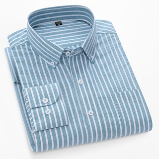 Áo sơ mi nam dài tay Cotton Oxford sọc thường ngày