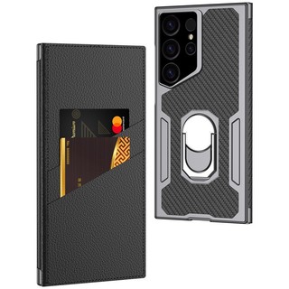 Ví Giá Đỡ Da Lật Giá Đỡ Bao Da Samsung Galaxy S24 S23 Siêu Thẻ Tín Dụng Nhẫn Đứng Csing