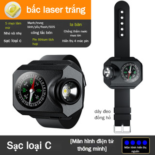 Đèn cổ tay XPG cắm trại ngoài trời mới đa chức năng, đồng hồ la bàn phiêu lưu leo núi sinh tồn hoang dã, đèn LED chạy bộ