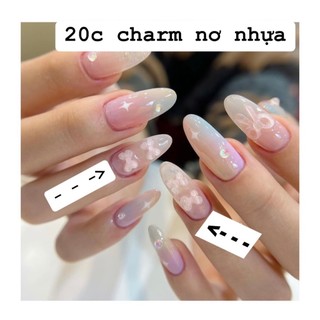 Túi 20 charm nơ nhựa size nhỏ