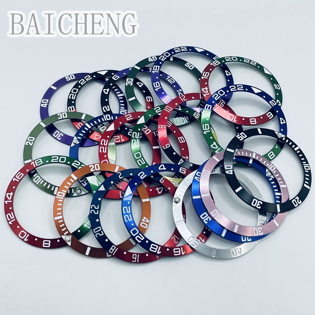 BAOCHENG Vòng nhôm 38mm GMT Diver 's Style Watch Viền chèn cho vỏ đồng hồ 40mm Thay thế phụ kiện Vòn