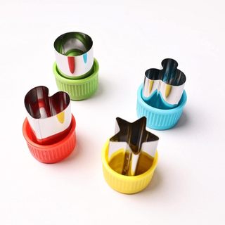 8 Chiếc Trái Tim / Hoa Hình Rau Củ Cắt Tay Cầm Nhựa Cắt Bánh Quy Bánh Sandwich Cắt Thép Không Gỉ Cắt Trái Cây Chết