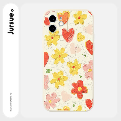 Ốp lưng JURSUE mềm hoa dễ thương đẹp độc lạ cho iPhone 17 16 15 14 13 12 11 Pro Max SE 2020 X XR XS ip 8 7 Plus kute Y5091Q