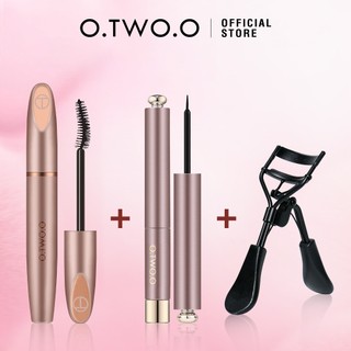 Bộ mỹ phẩm O.TWO.O gồm mascara + kẻ mắt + kem nền + dụng cụ bấm mi 90g