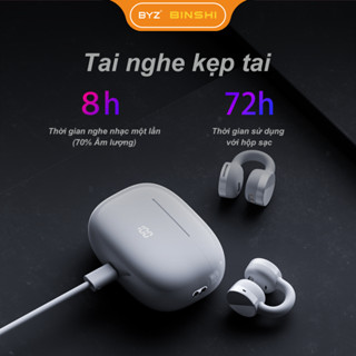 Tai nghe bluetooth Binshi BS06 tai nghe kẹp tai không nhét tai pin siêu lâu, âm thanh vòm 6D