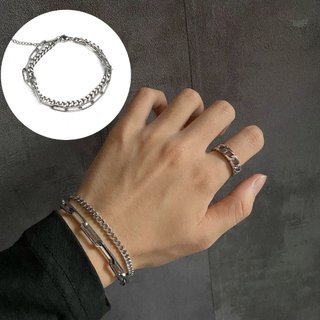 Vòng Tay Thép Titan Thiết Kế Đơn Giản Phong Cách Hip Hop