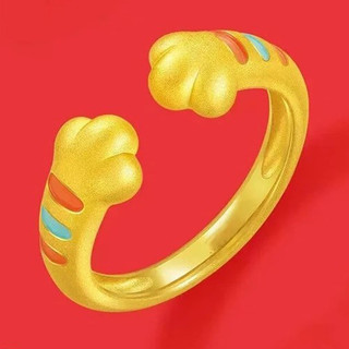 Cửa hàng vàng Nhẫn vàng cát 999 Tem thép hình móng vuốt mèo Vòng mở Vòng hình móng vuốt mèo có thể điều chỉnh Vòng hình móng vuốt mèo Nhẫn bạn gái miễn phí