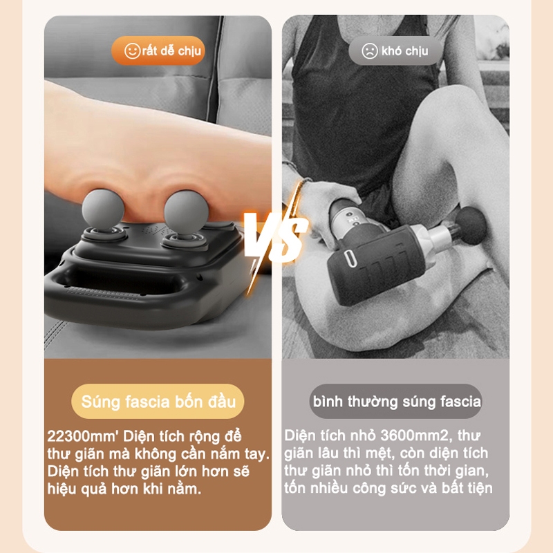 JAERSENT Máy massage cầm tay- Súng massage cầm tay đấm lưng mát xa trị liệu cổ vai gáy 4 đầu