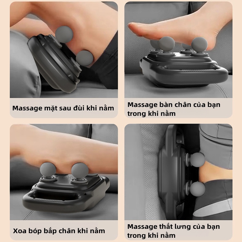JAERSENT Máy massage cầm tay- Súng massage cầm tay đấm lưng mát xa trị liệu cổ vai gáy 4 đầu