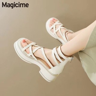 Magicime Phong Cách Mới Giày Sandal Nữ Mùa Hè 2024 Phù Hợp Với Tất Cả Trận Đấu Váy
