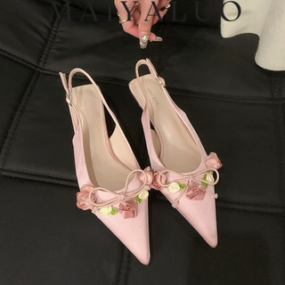 MAIYALUO Giày Cao Gót Mũi Nhọn GIÀY SANDAL Thời Trang Mới 2023 Cho Nữ Cổ điển Nhẹ Lót êm ái Điều chỉnh được FGL2430QLP 13Z240326