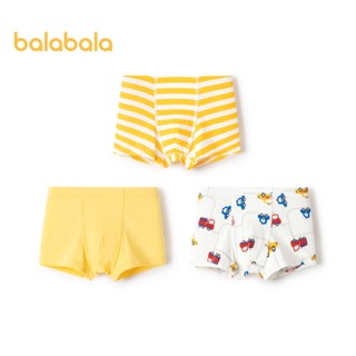 Balabala Bé Trai Quần Lót Boxer Cotton Trẻ Em Quần Short Boxer Trẻ Em Nhỏ Trẻ Em Trung Bình Trẻ Em Không Kẹp Pp Dễ Thương Ba Mảnh