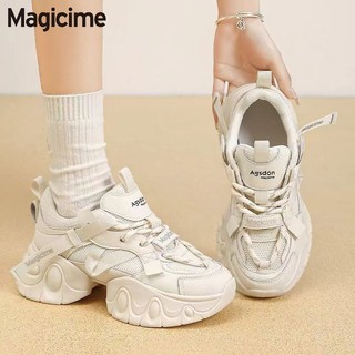 Magicime Thời Trang Bố Giày Nữ 2024 Phong Cách Mới Xuân Hè Tăng Chiều Cao Thể Thao Giải Trí