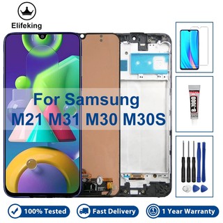 6.4 "aaa + + + lcd cho samsung galaxy m21m31m30 m30s màn hình lcd bộ số hóa màn hình cảm ứng sm-m215f, sm-m307f, sm-m305f, sm-m315f / ds thay thế với dụng cụ sửa chữa miễn phí