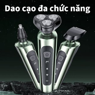 Máy Cạo Râu Nam Ouyili 9D Smart Gadgets Kiêm Tỉa Lông Mũi Cao Cấp, Dao cạo đa chức năng, 3 Lưỡi Dao Kép, Công nghệ chống nước IPX7