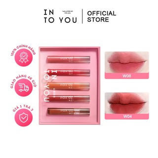 Intoyou Hộp quà tặng sương mù nước son môi nhỏ mới lạ Bộ trang điểm son môi mini
