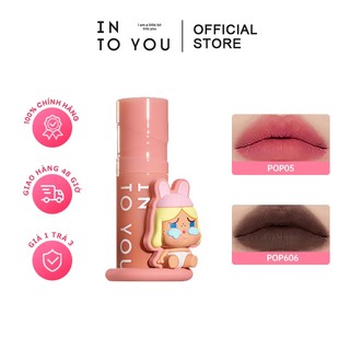 Vào BẠN x POP MART x POP BEAN Lip Mud Lipstick Mỏng Matte Soft Mist Velvet Lip Glaze