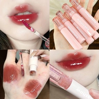 Son Bóng Dưỡng Ẩm Chống Thấm Nước Không Dính Màu Sắc Tươi Tắn Son bóng son gấu hồng 6 màu