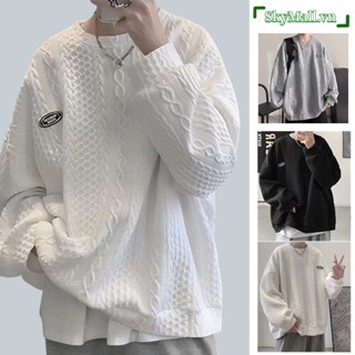 Áo sweater nam Cổ Tròn Màu Sắc Đơn Giản sweatshirts Phong Cách Hàn Quốc áo sweater form rộng thời trang áo sweater nu