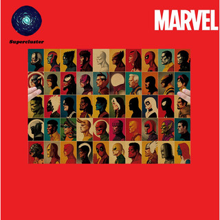 Marvel "Biểu tượng đầu anh hùng" poster Anime canvas in áp phích treo tường Tranh 21 * 30cm