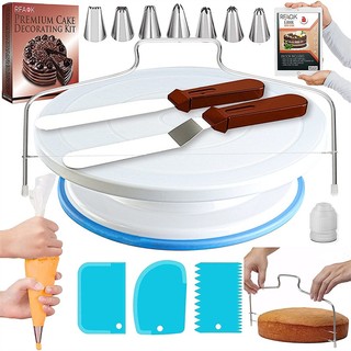 35 Chiếc Bánh Trang Trí Tiếp Liệu Bộ Bánh Ngọt Bàn Xoay Ống Vòi Phun Bánh Ngọt Túi Kem Cạp Bộ Xoay Đứng Làm Bánh Phụ Kiện