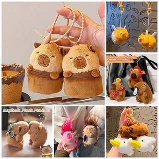 Hoạt Hình Dễ Thương Capybala Túi Mặt Dây Chuyền Ngộ nghĩnh Capybala Sang Trọng Búp Bê Trẻ Em Búp Bê Đồ Chơi Móc Khóa Người Bạn Sinh Nhật Quà Tặng Tiếp Liệu