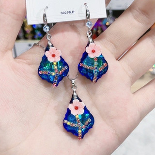 Bông tai pha lê cao cấp thời trang kim bạc phong cách tinh tế s925 bạc kim bông tai bông tai cánh hoa nhỏ bộ