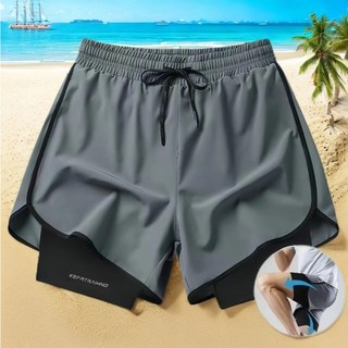 Quần chạy bộ Nam 2 lớp, quần tập gym thể thao thoáng khi, co giản bó cơ giúp giảm chấn thương khi hoạt động