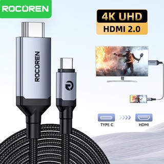 Rocoren Type-C Sang HDMI Nam-Nam 4K 30HZ Cáp HDMI Loại C Bộ Chuyển Đổi Tương Thích Cho IP15 Sangsung PC Màn Hình Máy Tính