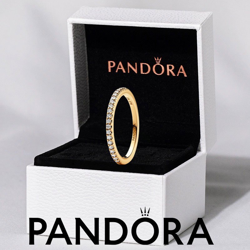 Nhẫn bạc PANDORA S925 100% cặp Nhẫn lấp lánh