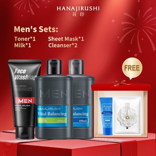 Bộ Sữa Rửa Mặt HANAJIRUSHI 150G + Toner 100Ml + Lotion100ml Dưỡng Ẩm Kiềm Dầu Cho Nam