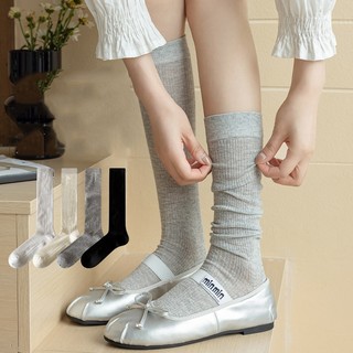 Fhyl Nữ Thời Trang Ballet Màu Trơn Cao Tất Jap Ngọt Ngào JK Mary Jane Tất Trắng Phù Hợp Với Tất Mềm Thông Gió Cho Nữ