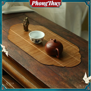 Tấm lót bàn trà bằng tre - Tấm mành tre / Khay trà - Chiếu tre lót bình cốc chén trà