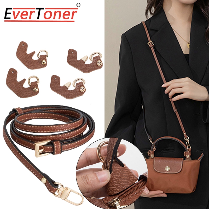Evertoner 1 Bộ Dây Đeo Túi Cho Longchamp Mini Không Đục Lỗ Da Thật Chính Hãng Dây Đeo Vai Bộ Chuyển Đổi Đeo Ngang Dây Túi Phụ Kiện