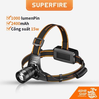 Đèn pin đội đầu superfire hl71 đèn pha zoom đèn pin đầu siêu sáng đèn ngoài trời có đèn pha