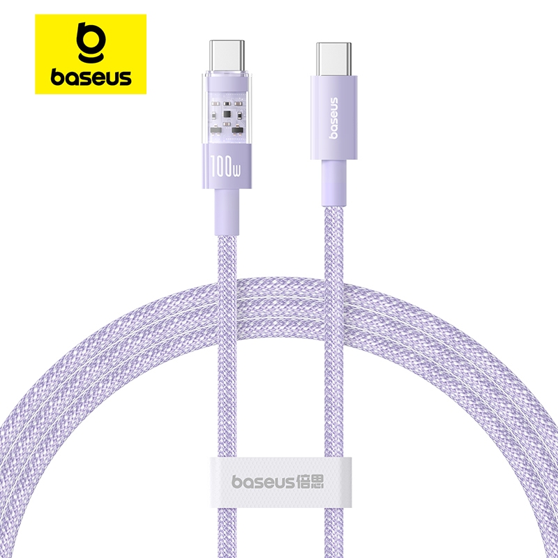Cáp sạc Baseus Gem USB-C sang USB-C PD 100W Cáp dữ liệu sạc nhanh Thiết kế trong suốt