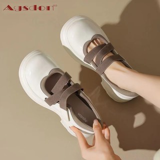 Agsdon Giày Đơn  Tăng Chiều Cao Nhỏ jk Phong Cách Preppy Nữ Mùa Hè 2024 Phong Cách Mới