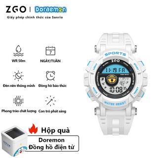 Đồng hồ học sinh ZGO x Doremon, đồng hồ nam nữ, đồng hồ điện tử phát sáng chống nước, quà tặng trẻ em, hộp quà 8905