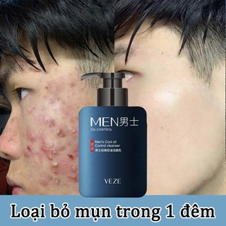 168g Sữa rửa mặt nam giới Sữa rửa mặt cho da mụn cho sáng da sạch sâu kiềm dầu giảm mụn thâm hiệu quả