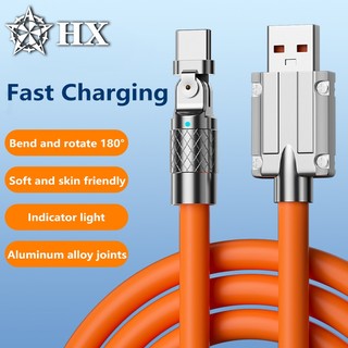 Cáp dữ liệu khuỷu tay xoay nhẹ HX Micro / Type-C / Light, dòng hành khách máy hợp kim kẽm, dây sạc nhanh có dấu hiệu Android.