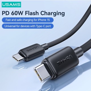  Usams USB C sang USB Type C cho Samsung iPhone Xiaomi PD 60W Cáp cho máy tính xách tay MacBook iPad Pro Type-C sang Type-C Sạc nhanh 