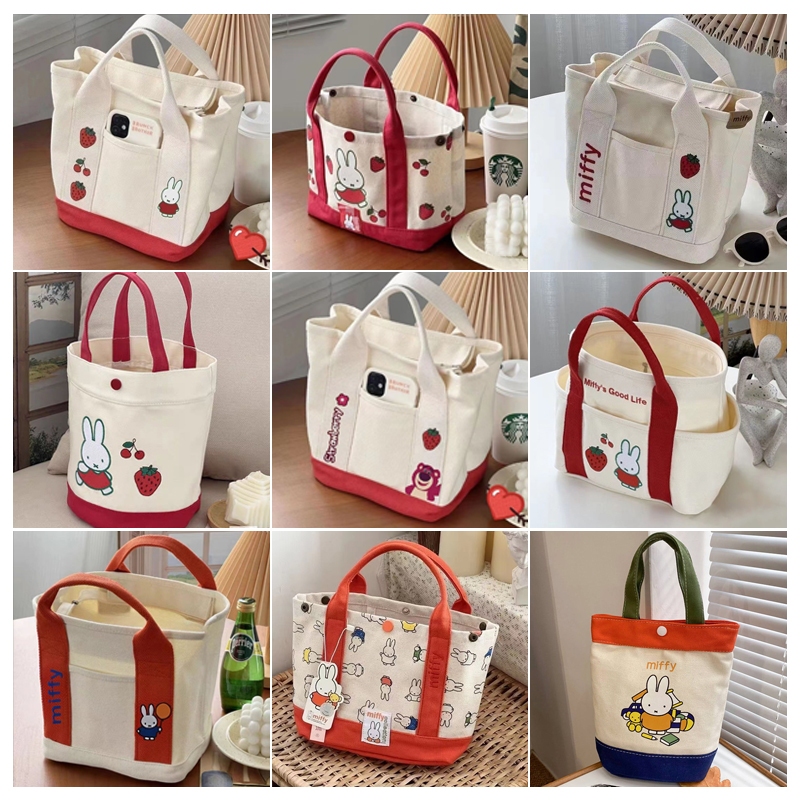 24H SHIP⚡Gjcute Túi Xách Vải canvas Màu Trơn Sức Chứa Lớn Kiểu Dáng Đơn Giản Dành Cho Nữ