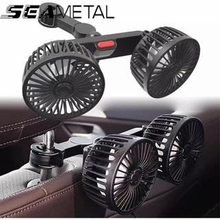 Quạt máy đôi mini 12v - 24v seametal quạt điện hai đầu phù hợp với mọi dòng xe