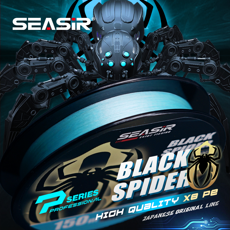  Seasir Thương Hiệu P-Series Black Spider 8 Bện PE Dây Câu Cá Ice Blue 8 Dây Pe Fishing Main Line 150M 16-40Lb Nâng Cấp Dòng Gốc Nhật Bản 