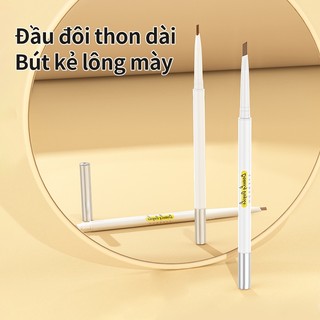 Ouyili Bút lông mày siêu mỏng hai đầu Chống thấm nước và mồ hôi, giữ trang điểm lâu dài