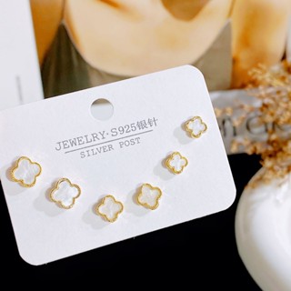 Bộ bông tai cỏ bốn lá thời trang Hàn Quốc nữ màu vàng ins món quà sinh nhật tinh tế dành cho sinh viên