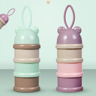 Babyfair. Hộp đựng sữa bột 3 lớp kiểu ếch thực phẩm có thể xếp chồng lên nhau cho trẻ mới biết đi Trẻ em