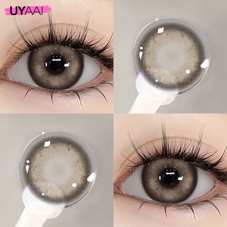Uyaai 2 CÁI\ Ống kính tiếp xúc màu xám PAIR Series Nàng tiên cá Ống kính mềm màu nâu / xanh / xám / xanh 14,2mm 0,00 ~ -6.00 độ
